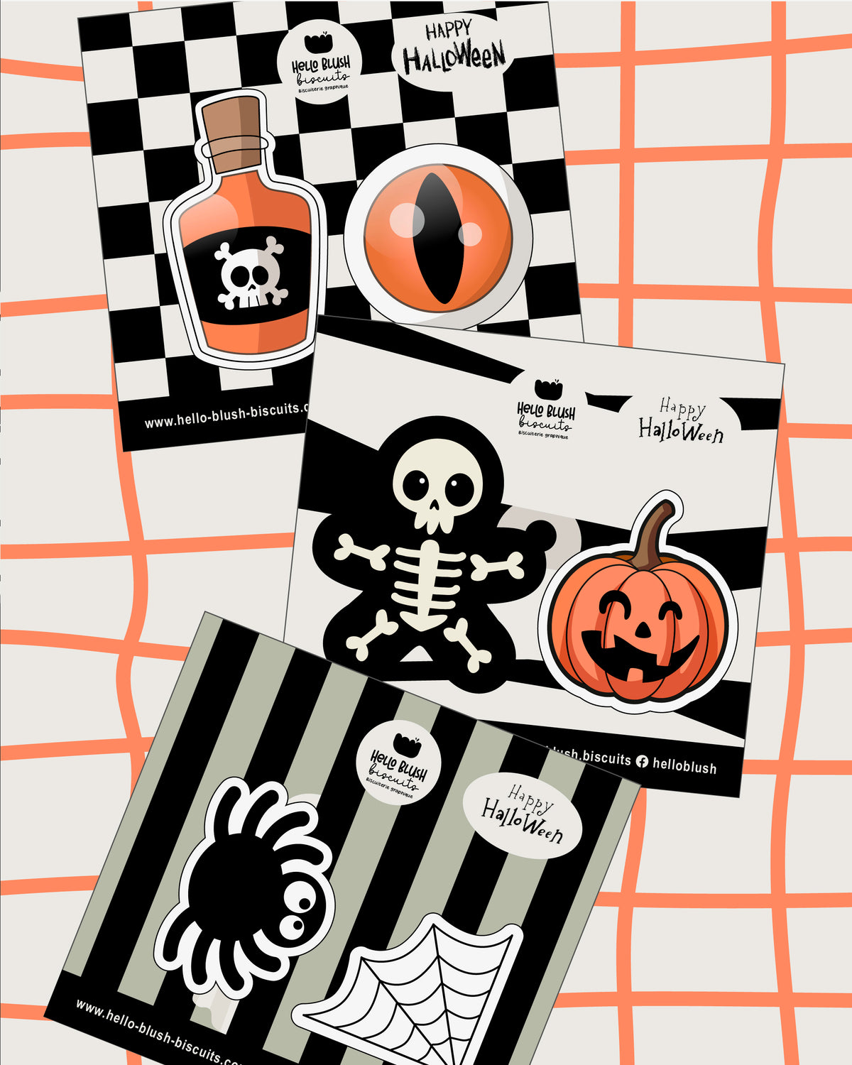 Duo Halloween — Squelette et citrouille