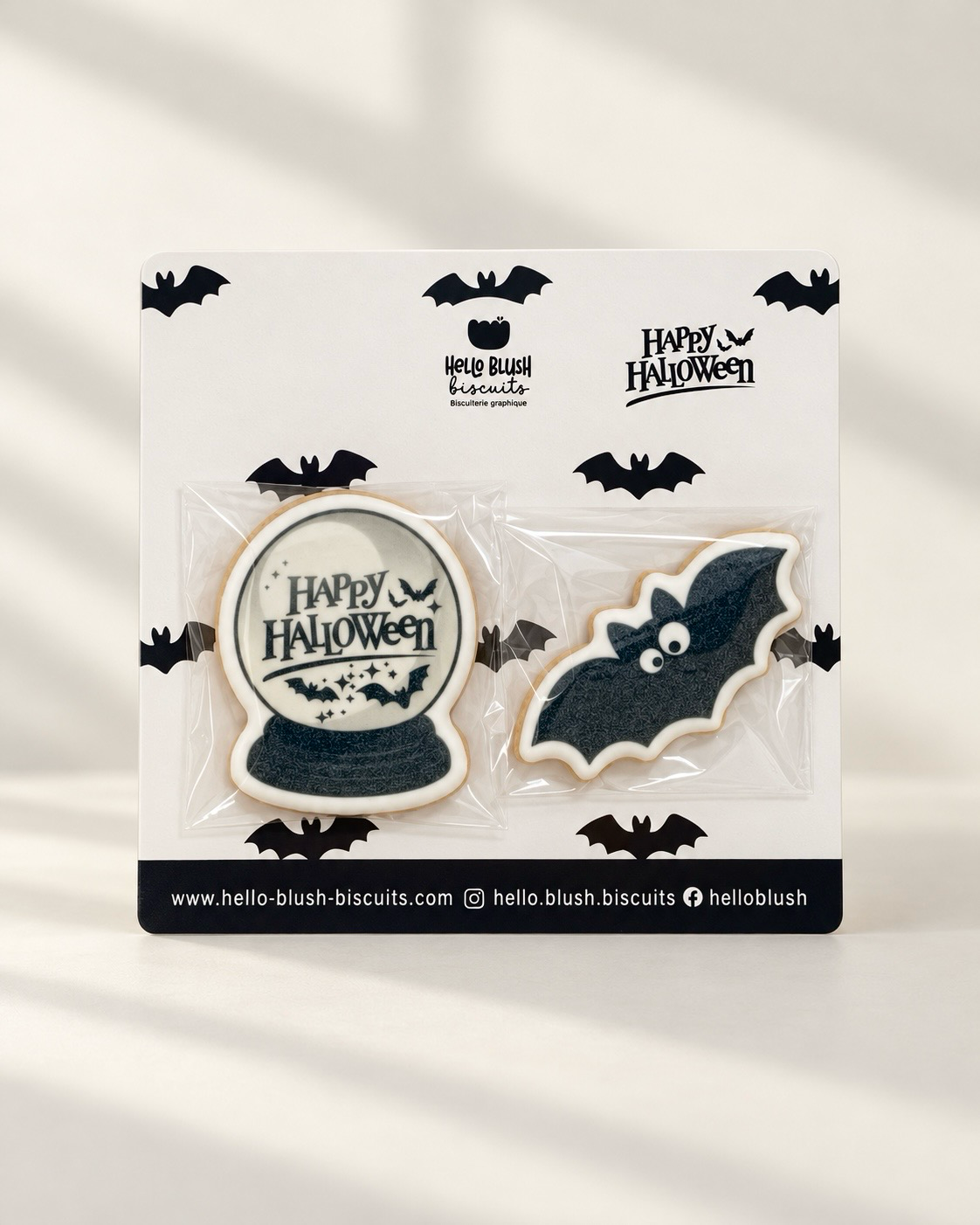 Duo Halloween — Boule à neige et chauve-souris
