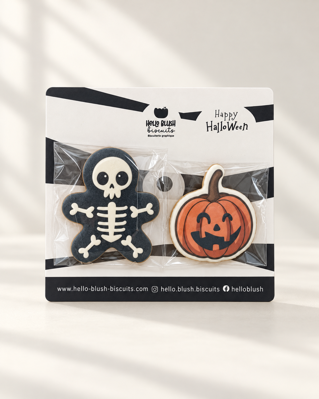 Duo Halloween — Squelette et citrouille