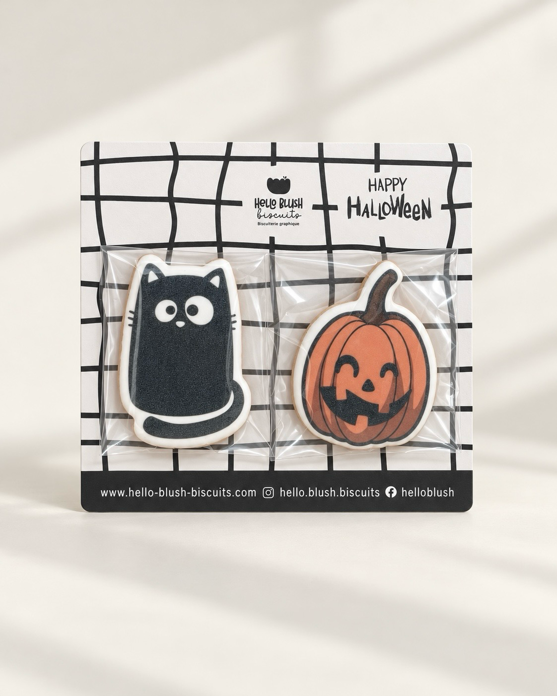 Duo Halloween — Chat et citrouille
