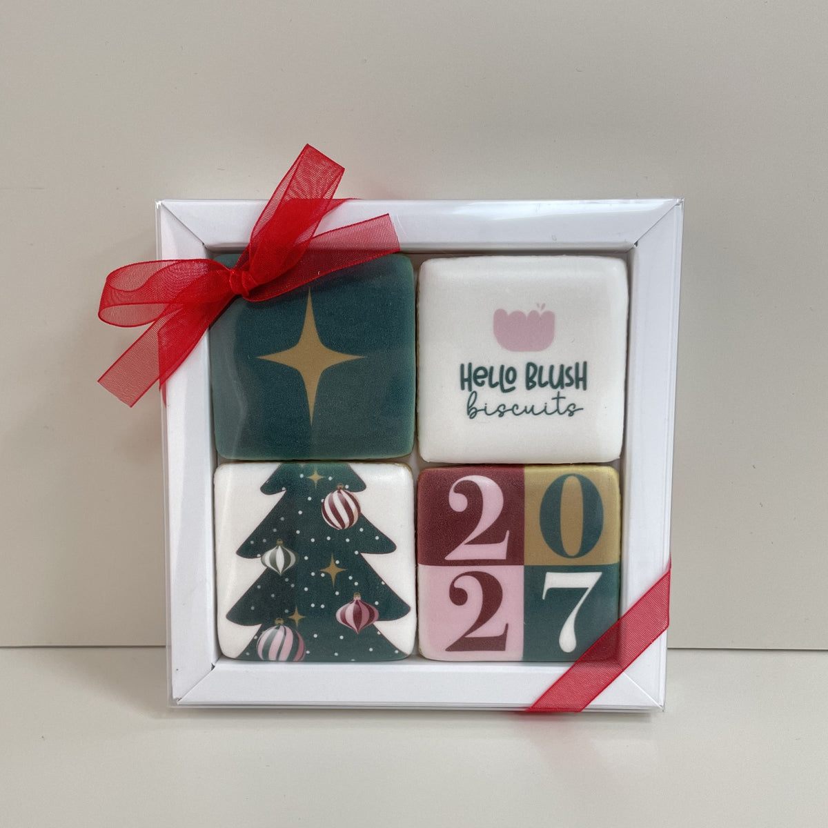 Coffret de 4 biscuits personnalisés
