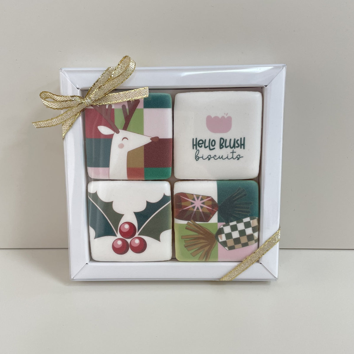 Coffret de 4 biscuits personnalisés