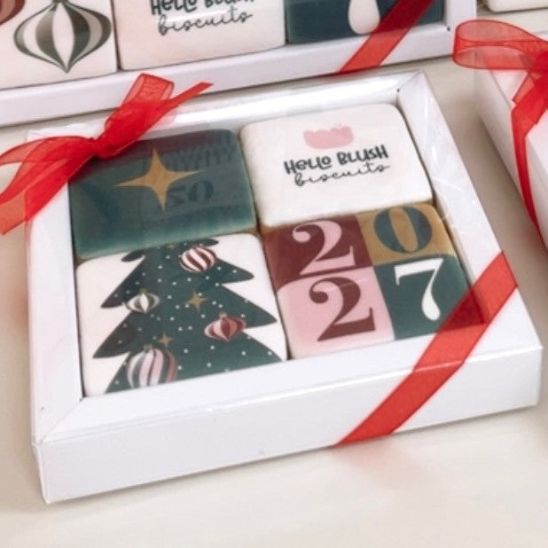 Coffret de 4 biscuits personnalisés