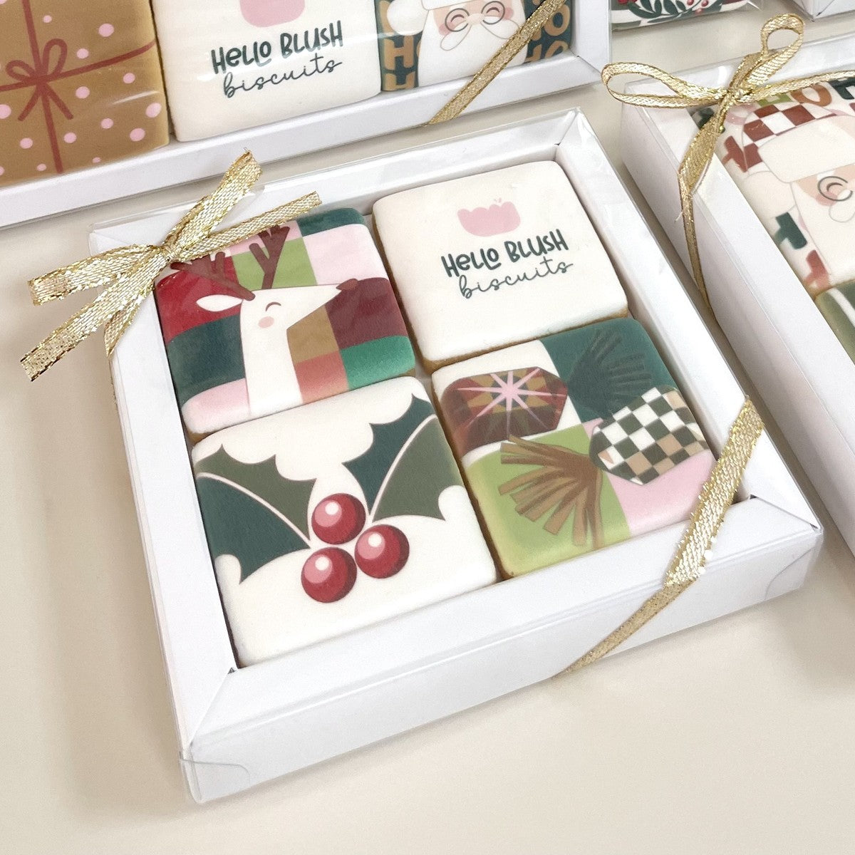 Coffret de 4 biscuits personnalisés