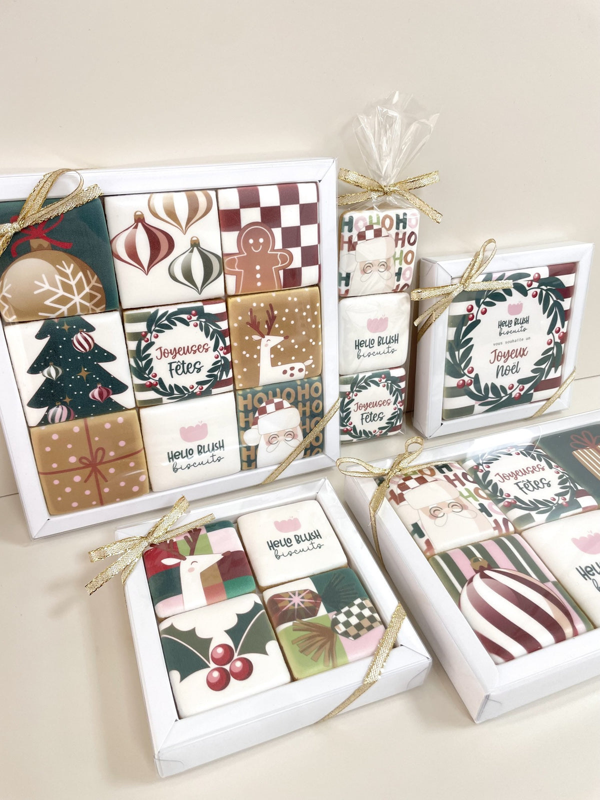 Coffret de 4 biscuits personnalisés